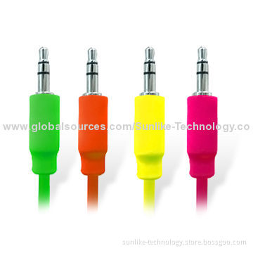 Headphone Cables with 3.5 to 3.5 Stereo, Available in Various Colors